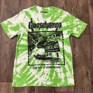 Goosebumps welcome to Horrorland Tie-Dye T-Shirt in Green and White